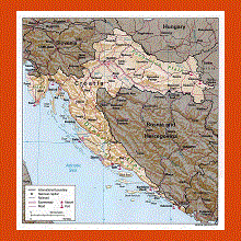Physical map of Croatia | Maps of Croatia | Maps of Europe | GIF map ...
