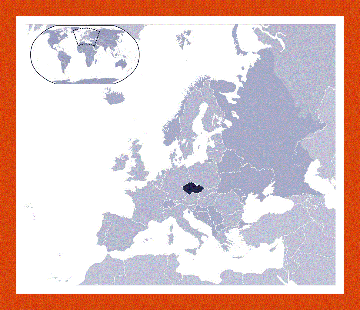 Location map of Czech Republic in the World