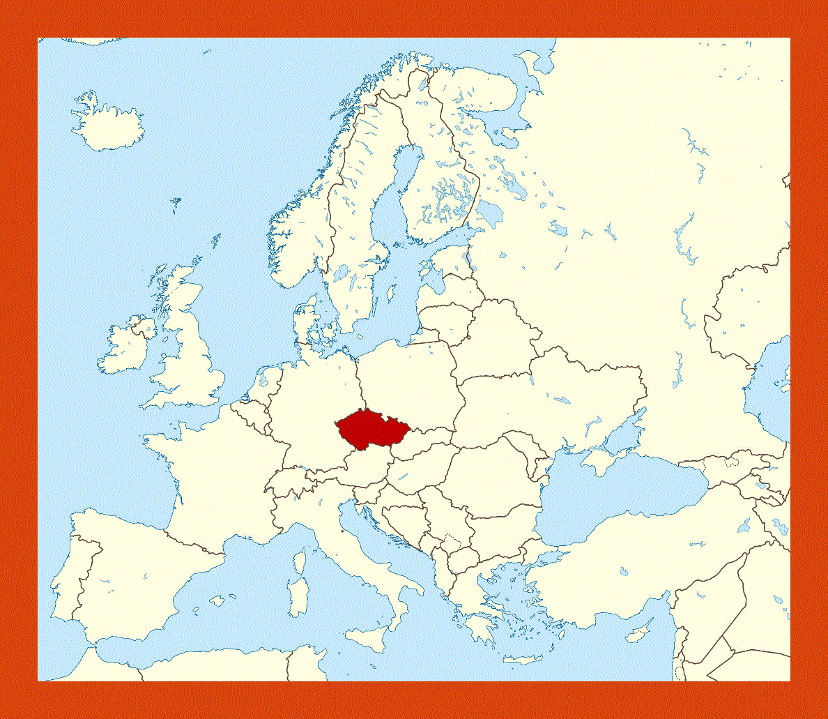 Location map of Czech Republic