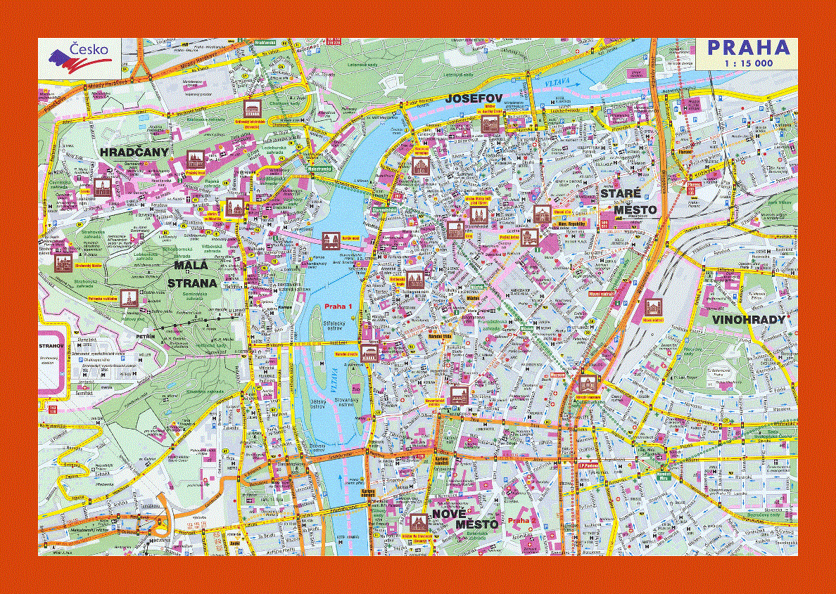 Road map of Prague city