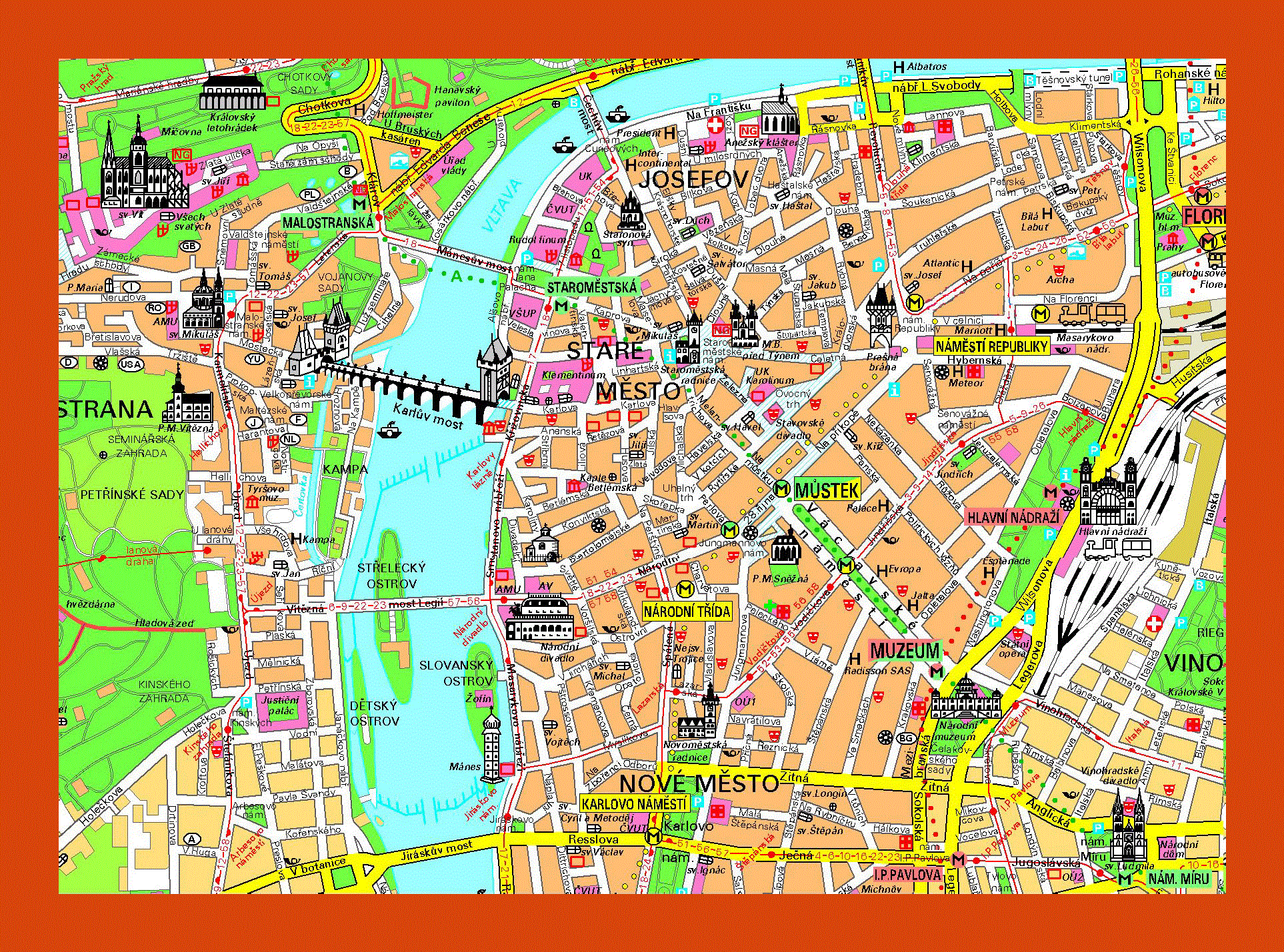 Tourist Map Of Prague City Center Maps Of Prague Maps Of Czech Republic Maps Of Europe Gif Map Maps Of The World In Gif Format Maps Of The Whole World