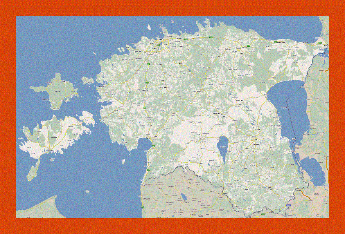Road map of Estonia