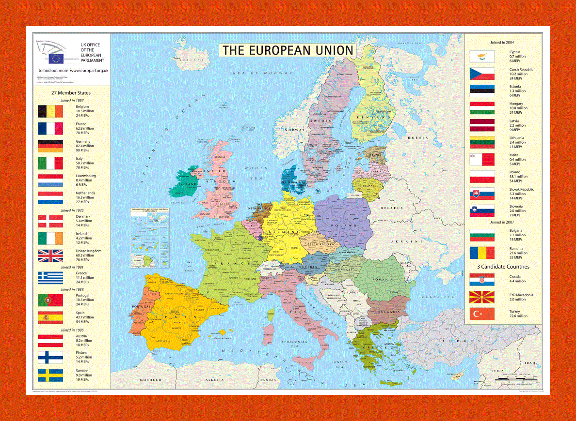 European Union Member States map