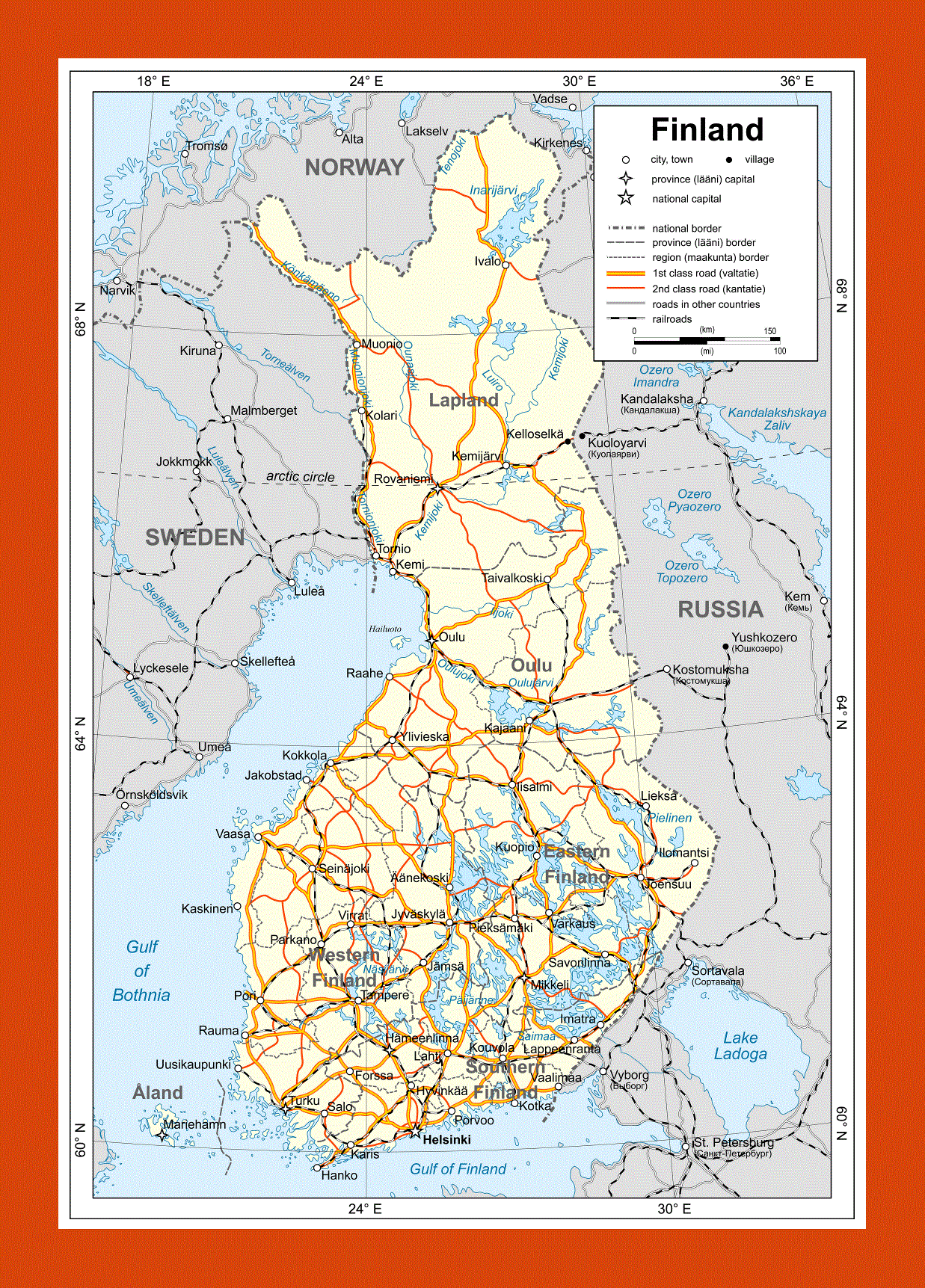 Political map of Finland