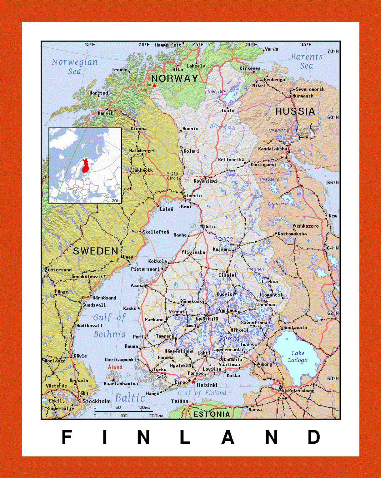 Political map of Finland