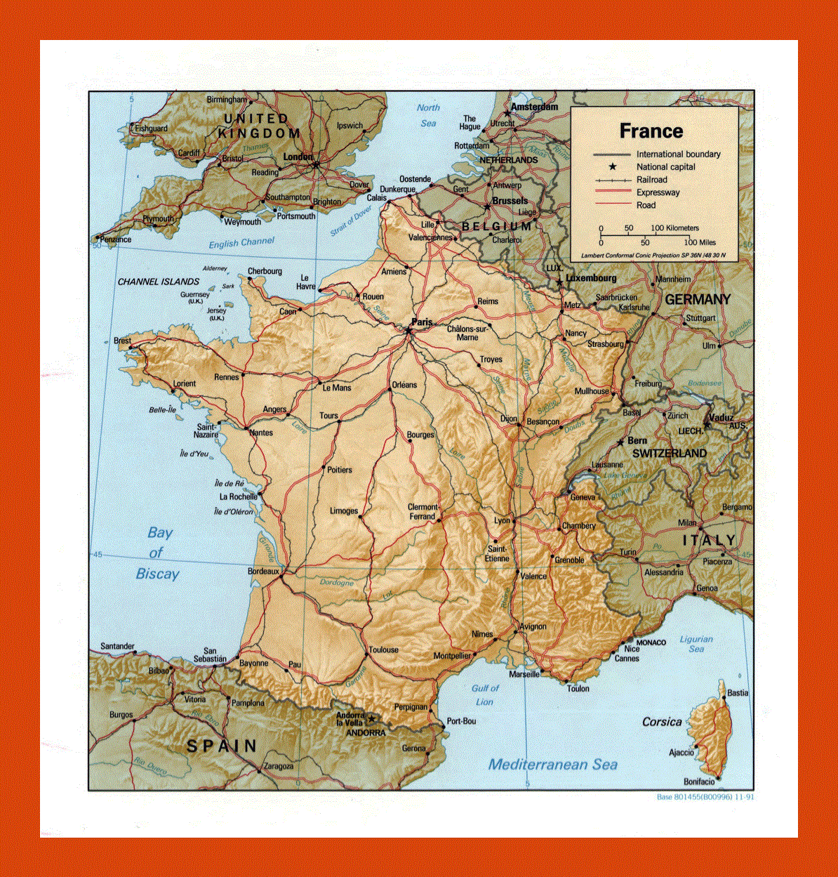 Political map of France - 1991