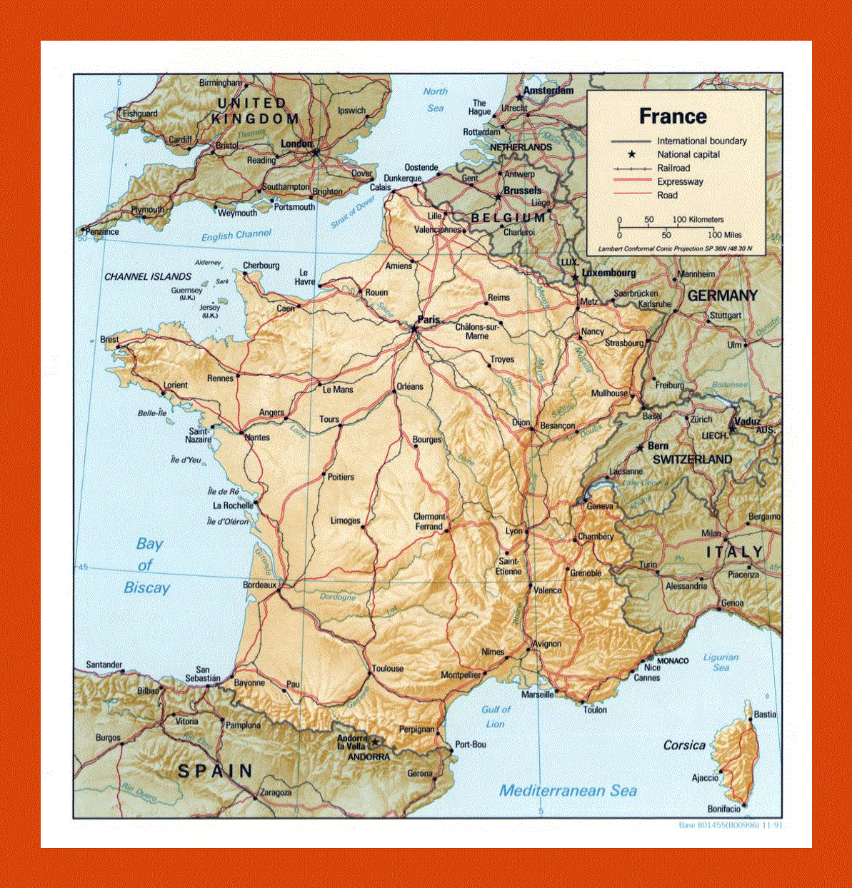 Political map of France - 1991