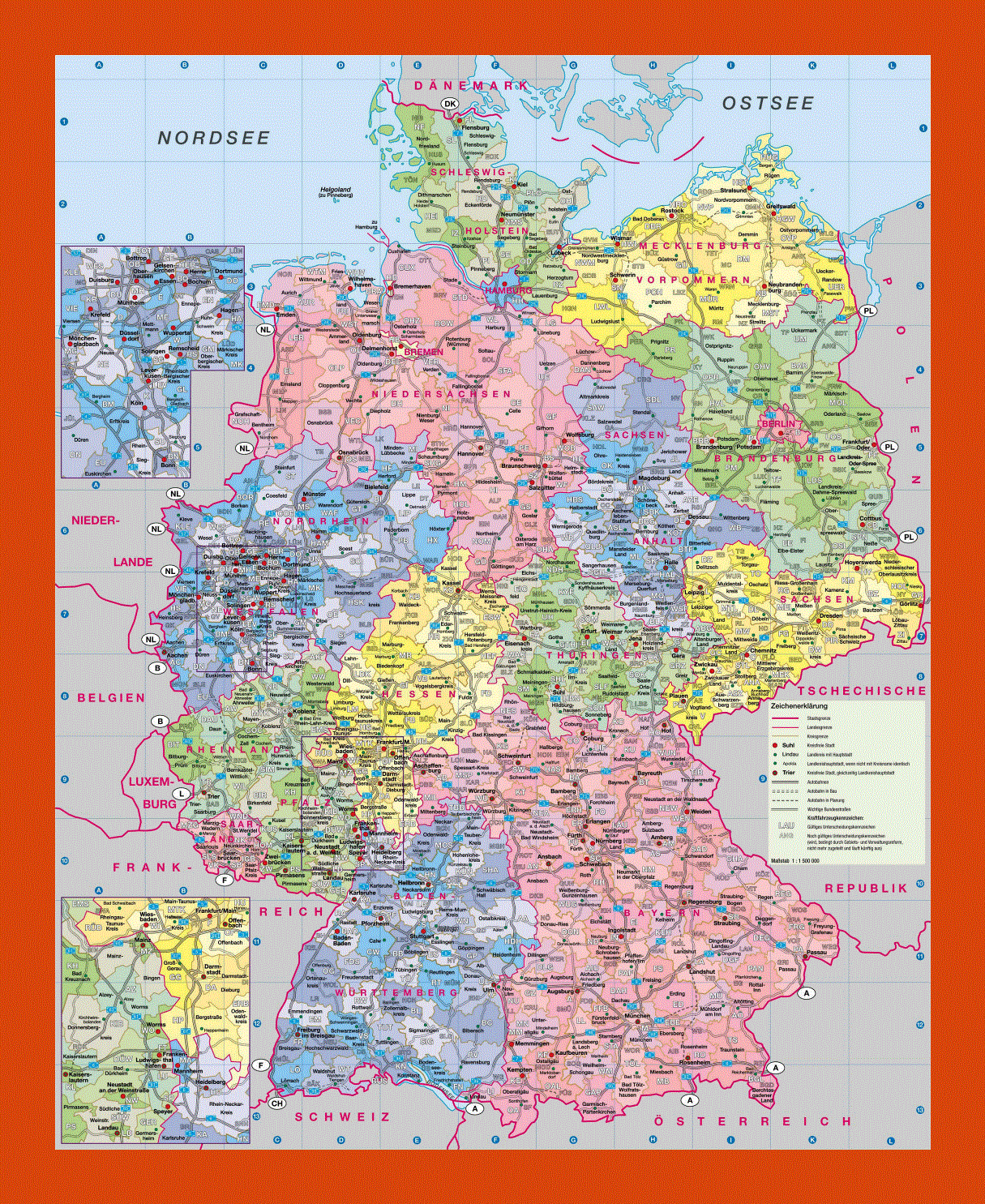 Administrative map of Germany