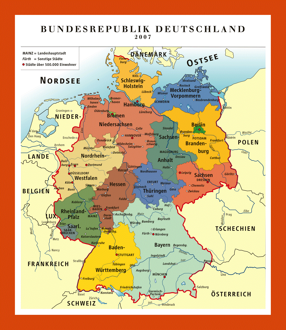 Administrative map of Germany