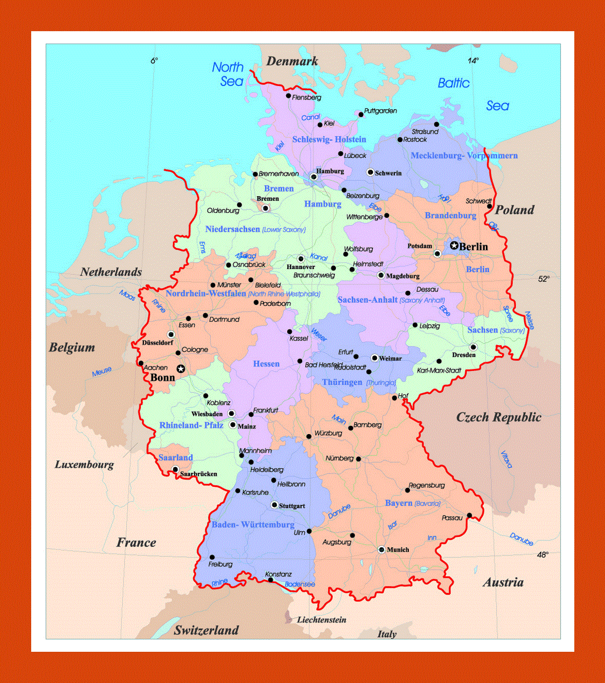 Administrative map of Germany