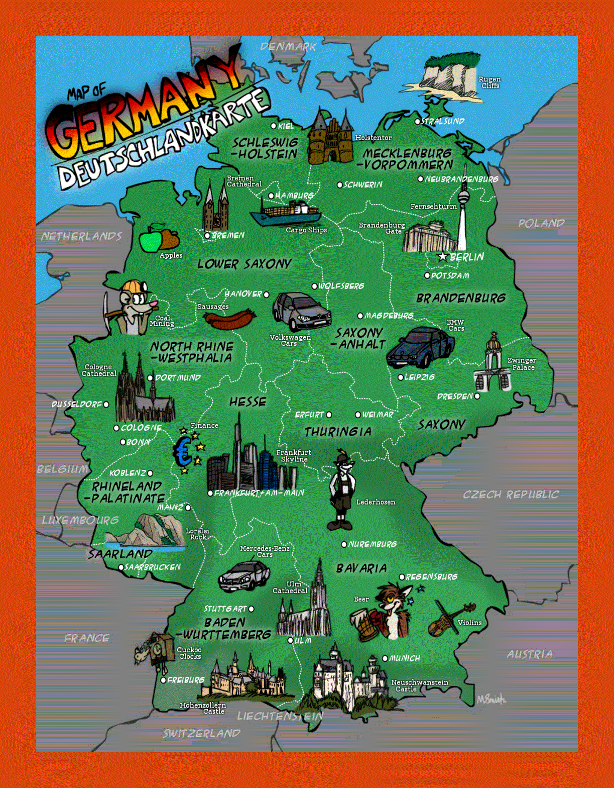 Illustrated map of Germany