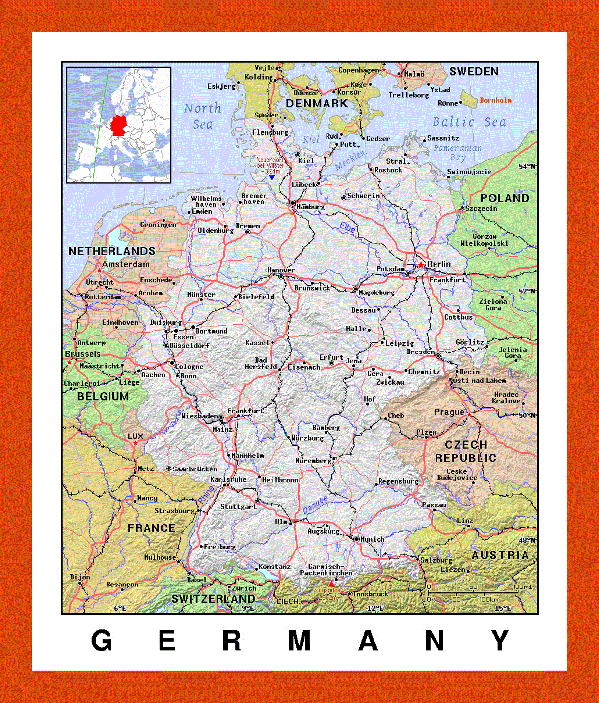 Political map of Germany