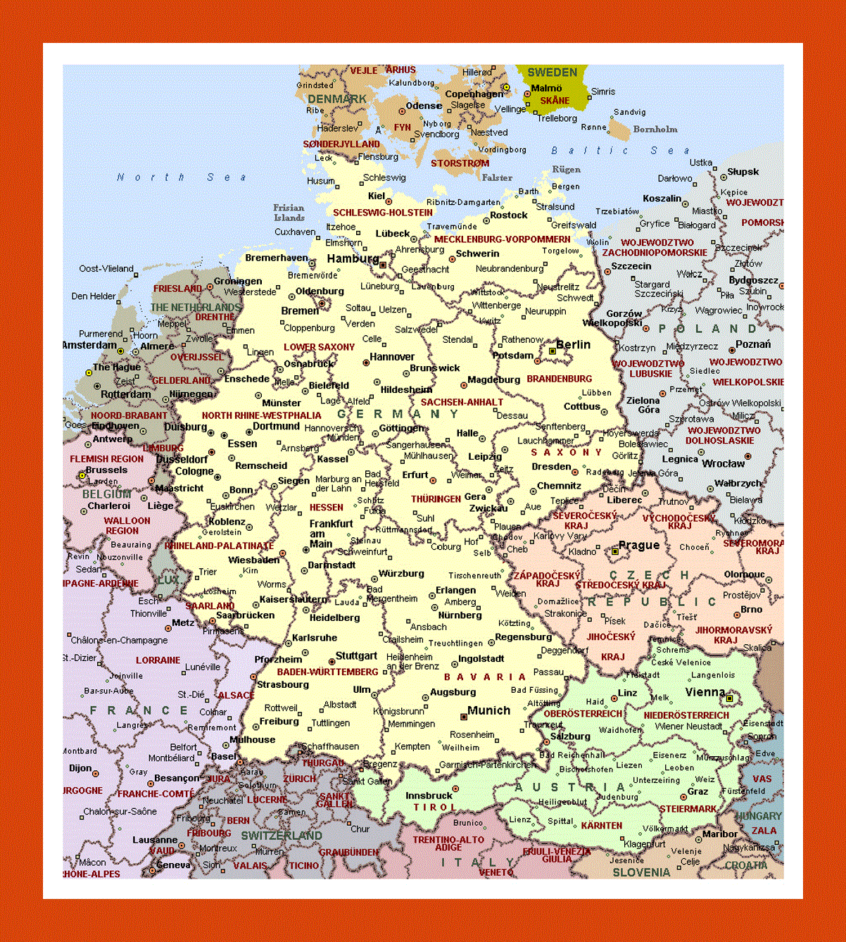 Political map of Germany