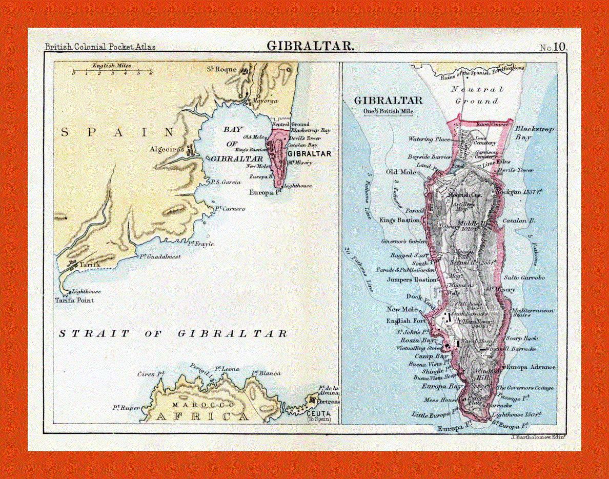 Old map of Gibraltar