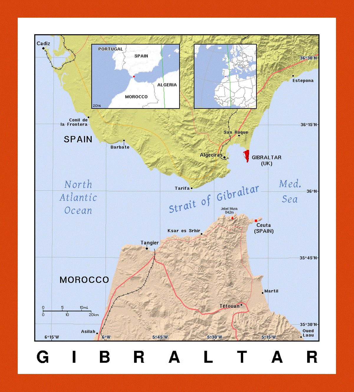 Political map of Gibraltar