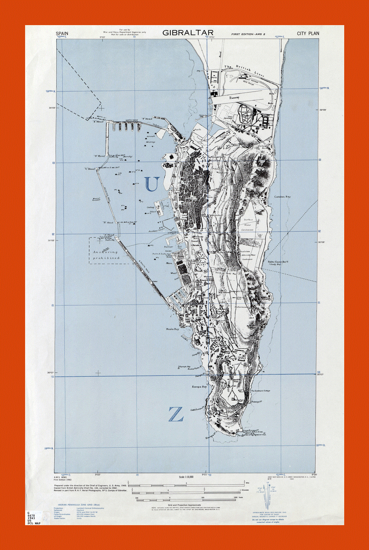 Topographic map of Gibraltar