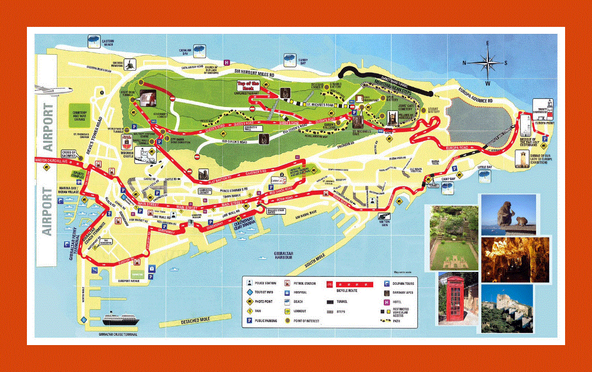 Tourist map of Gibraltar