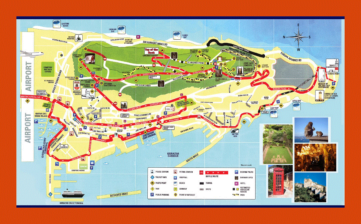 Tourist map of Gibraltar