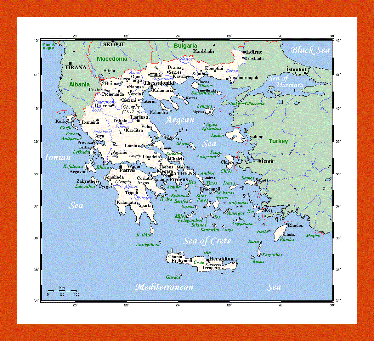 Map of Greece