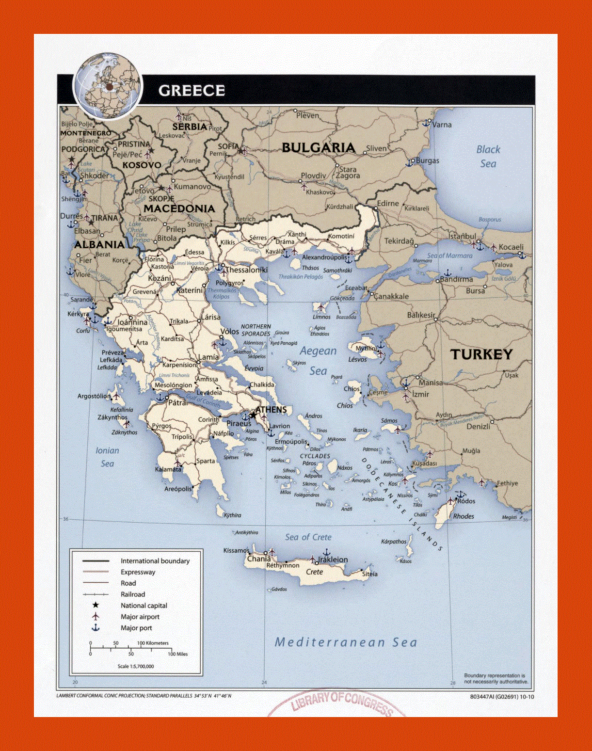 Political map of Greece - 2010