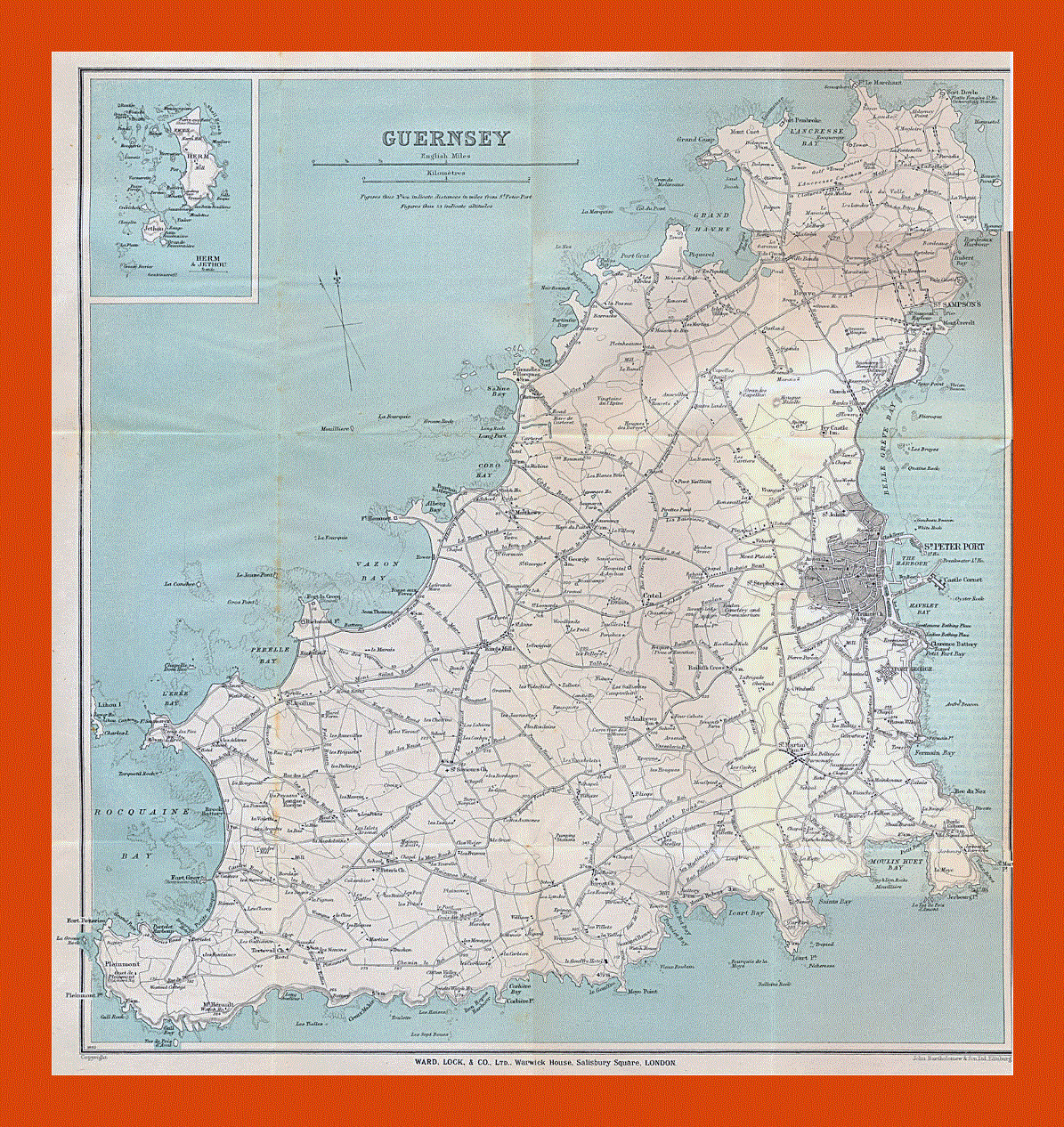 Old map of Guernsey - 1930