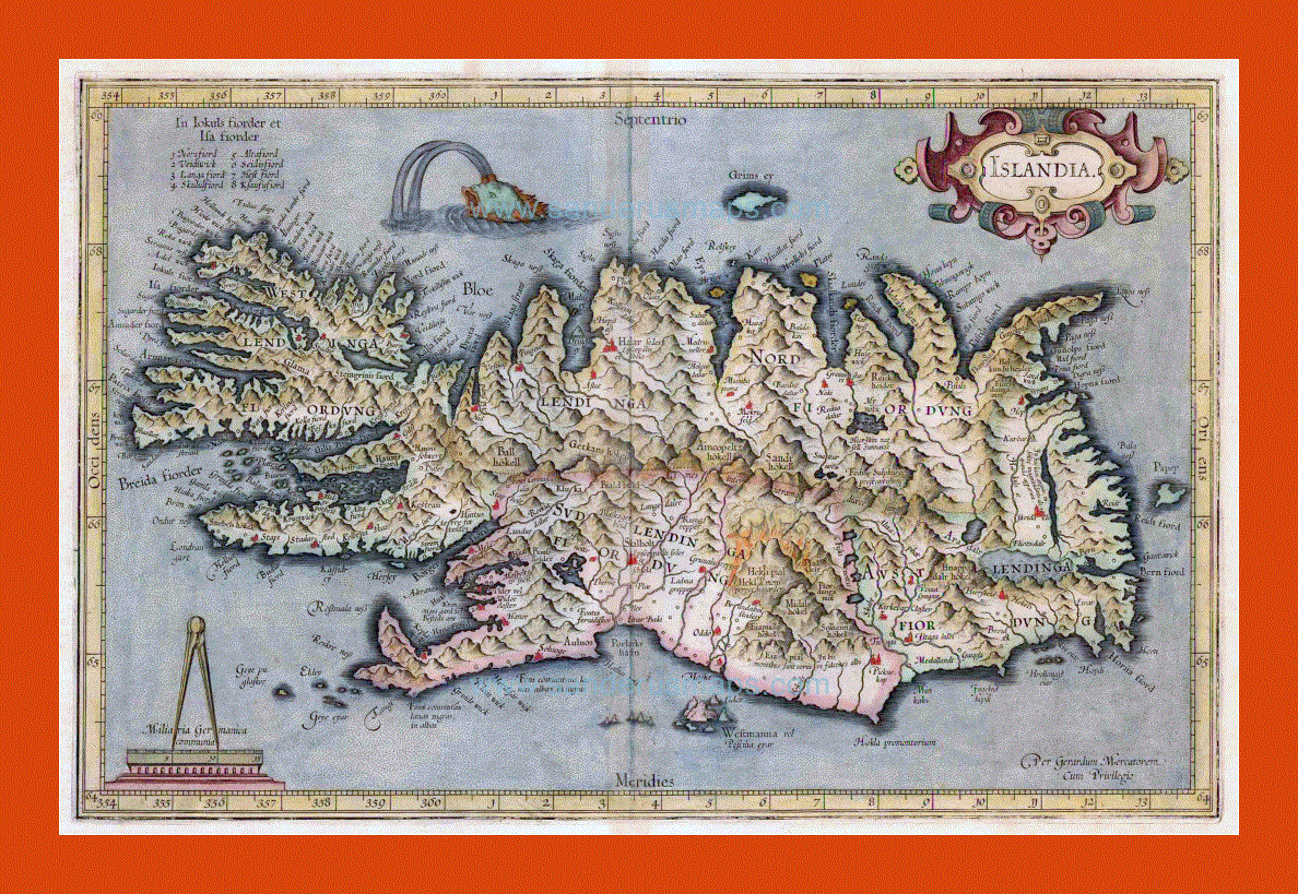 Old map of Iceland