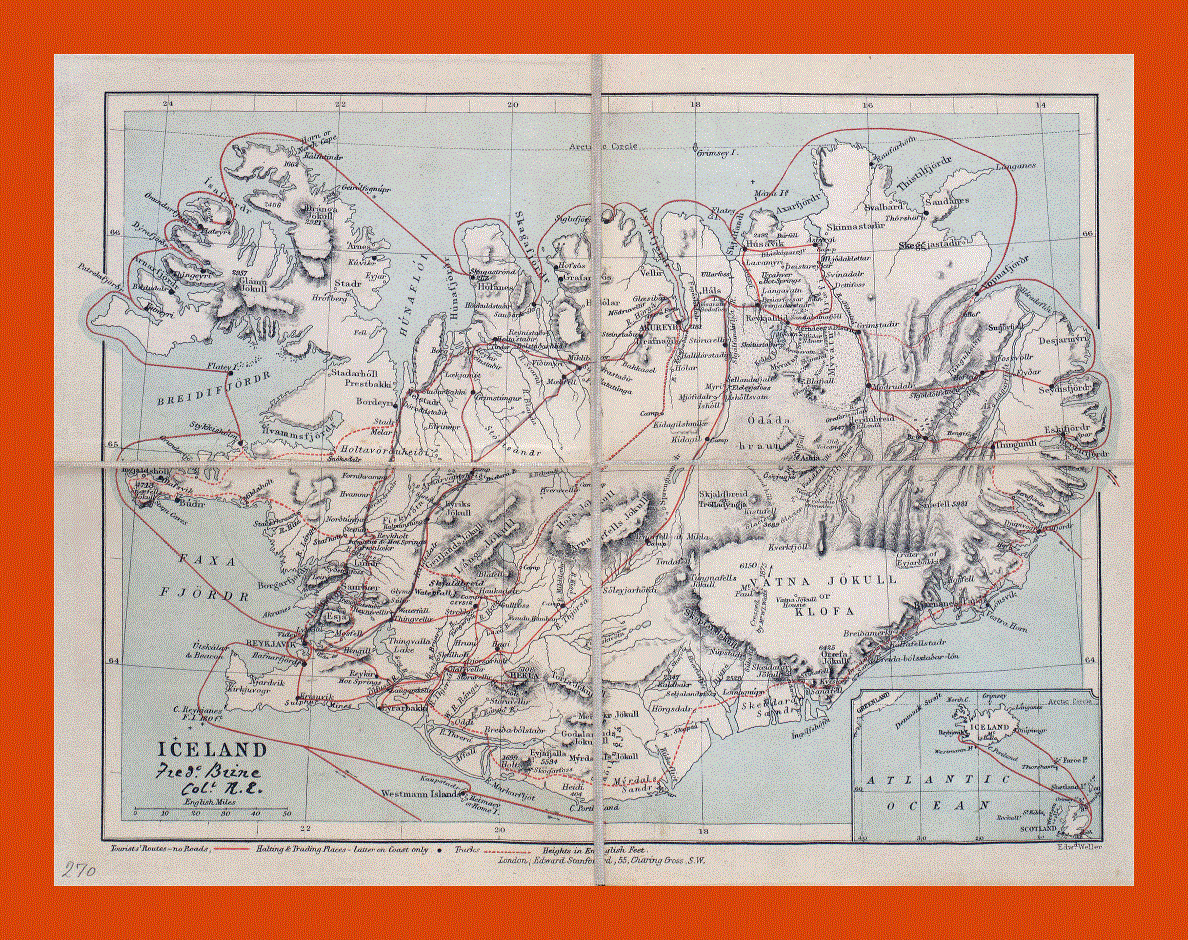 Old map of Iceland