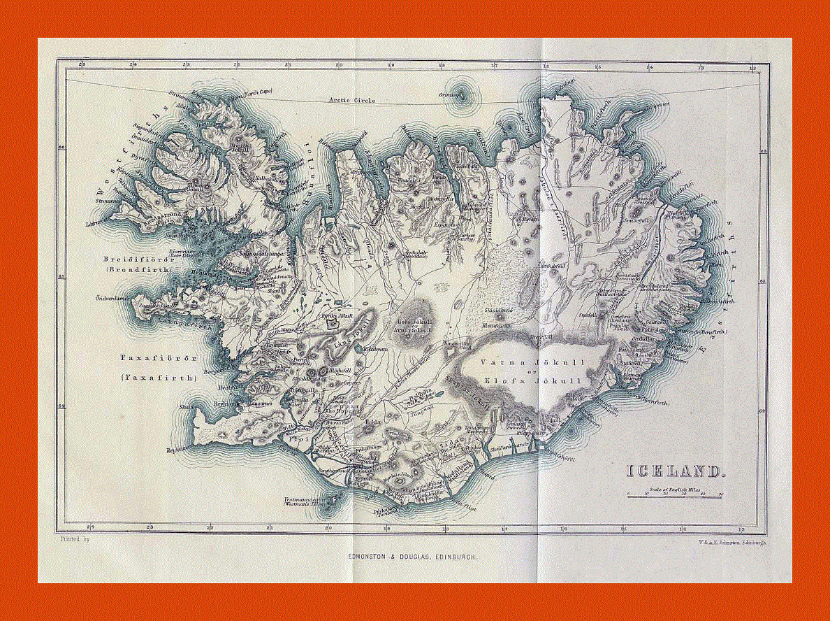 Old map of Iceland