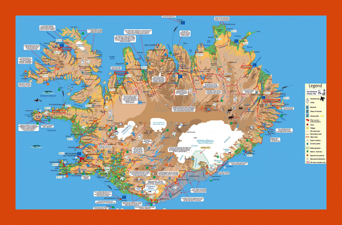Tourist map of Iceland