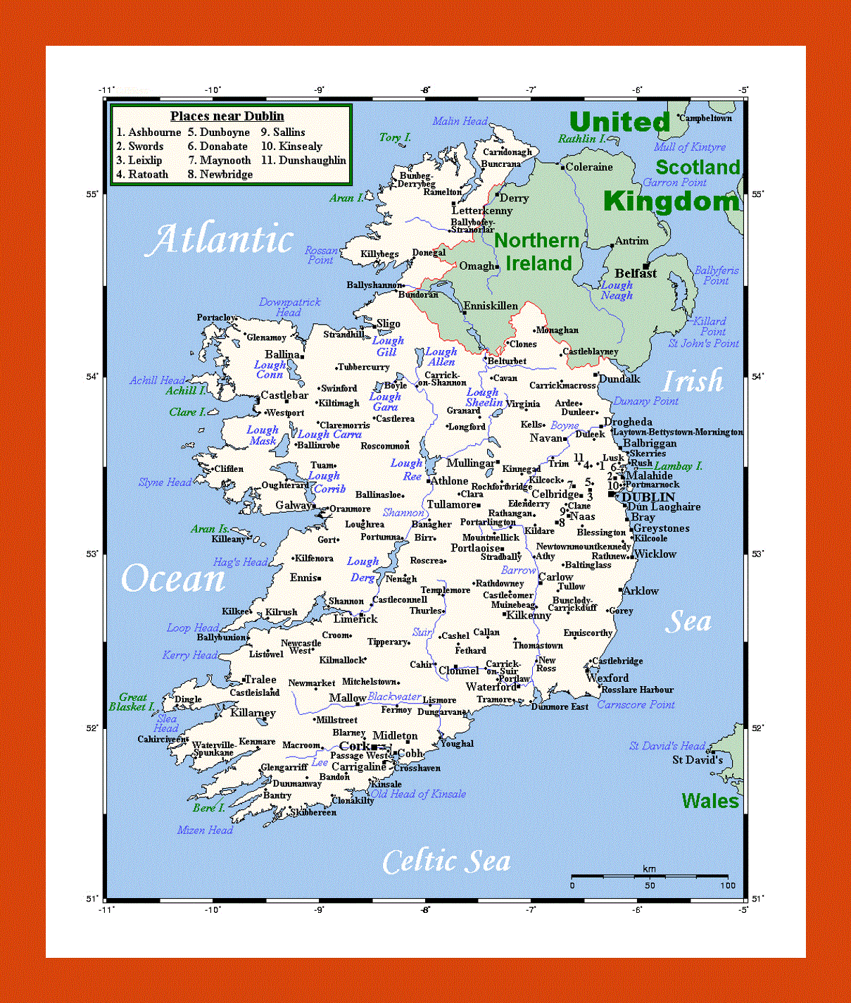 Map of Ireland