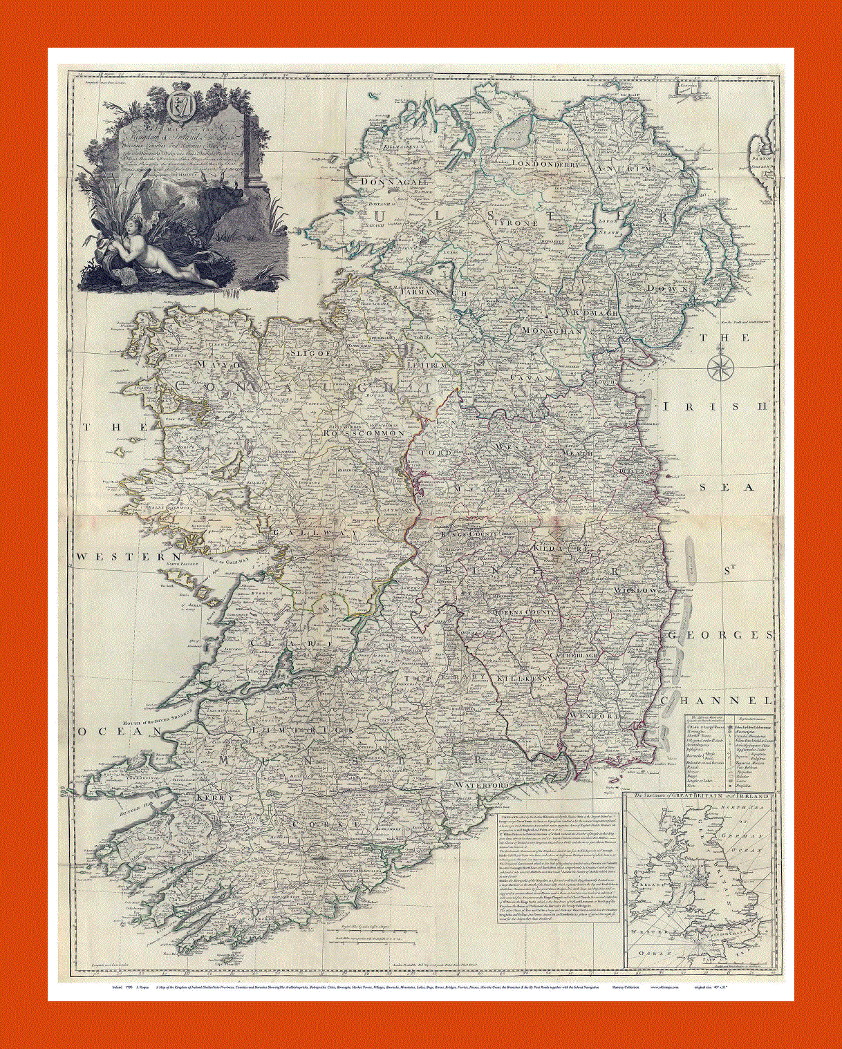 Old map of Ireland - 1790