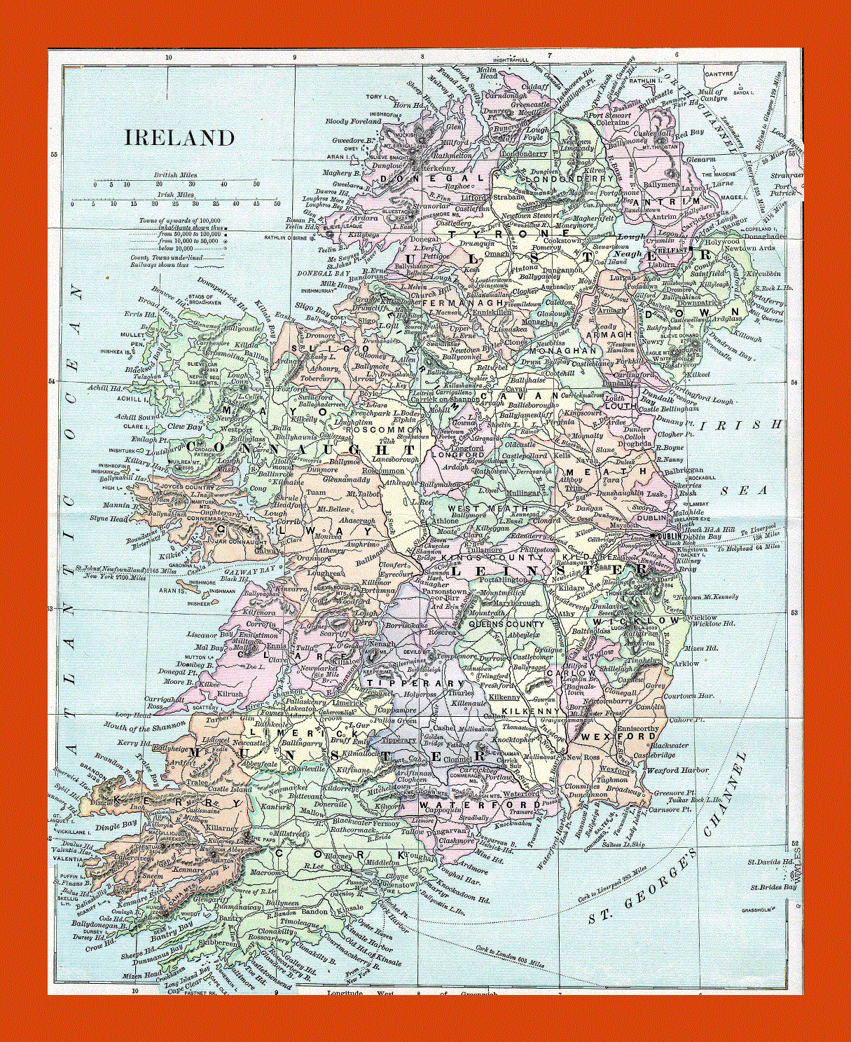 Old map of Ireland