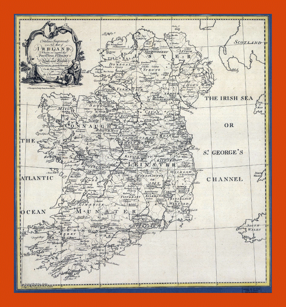 Old political and administrative map of Ireland - 1795