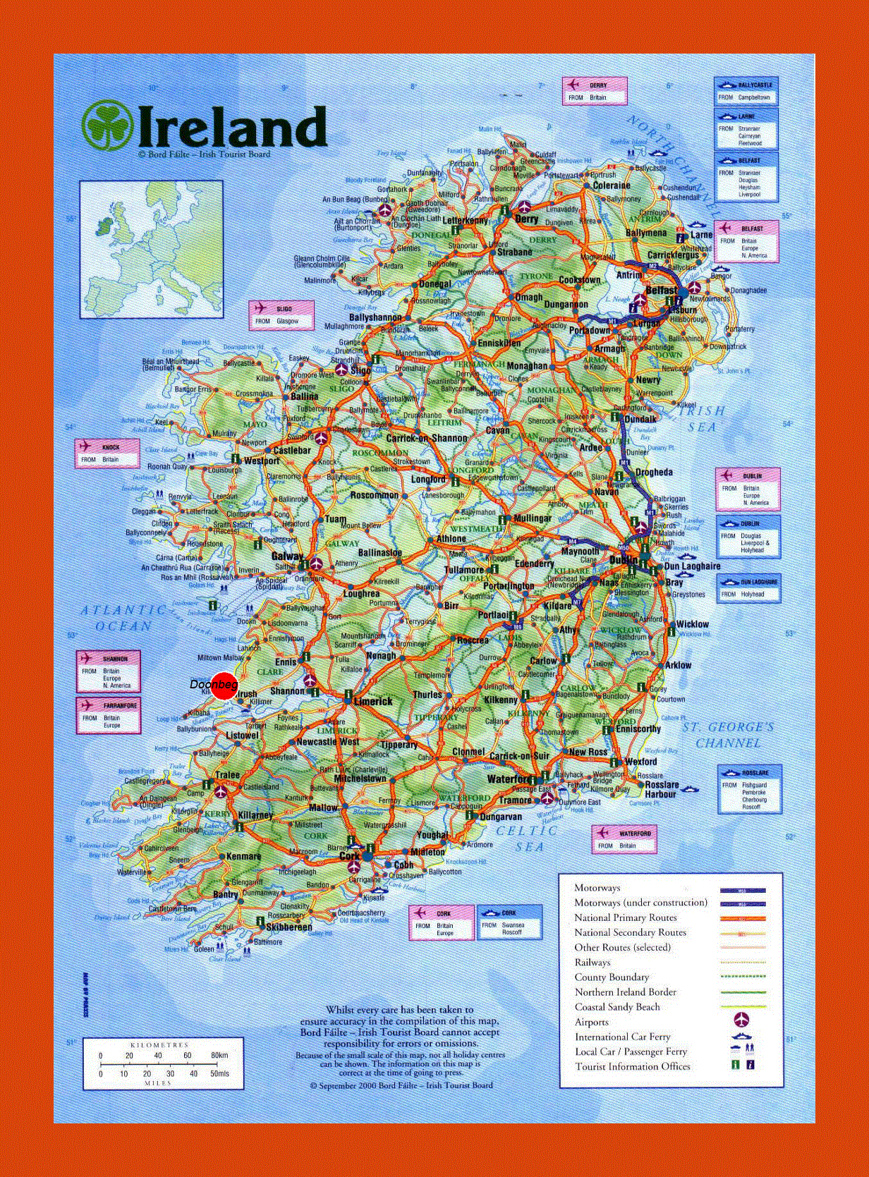 Road map of Ireland