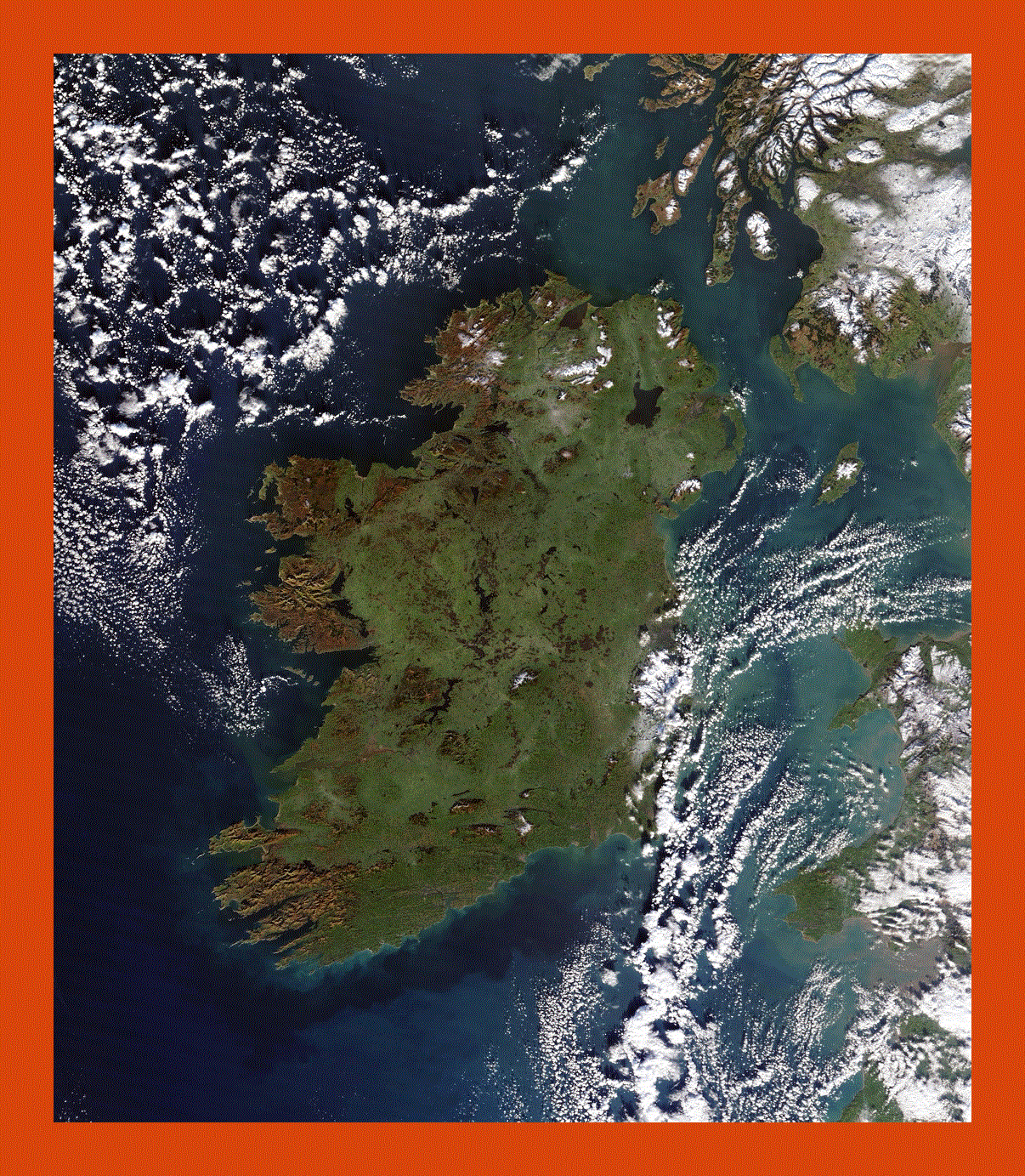 Satellite map of Ireland