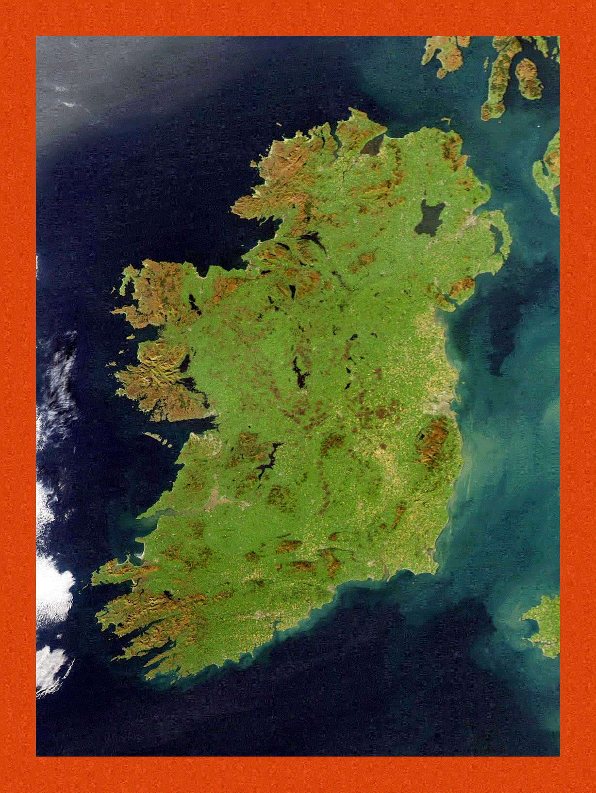 Satellite map of Ireland