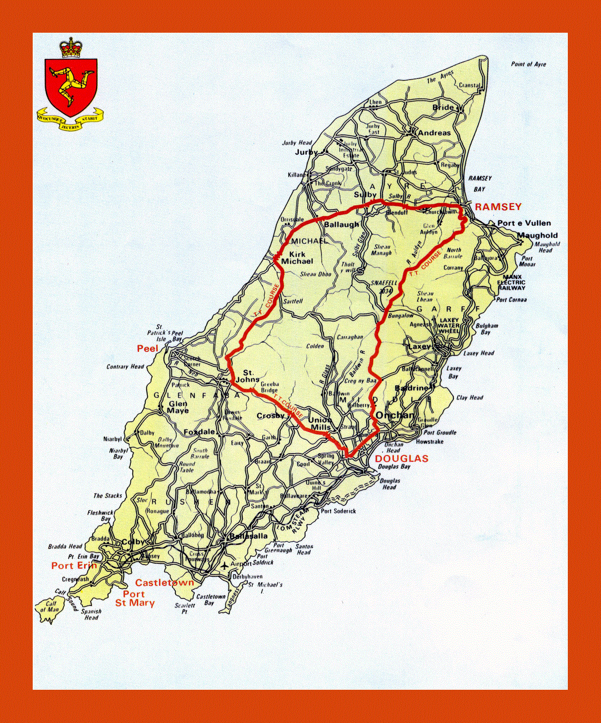 Road map of Isle of Man