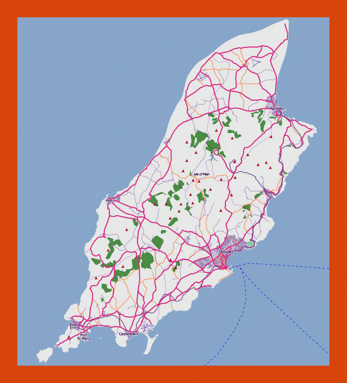 Road map of Isle of Man