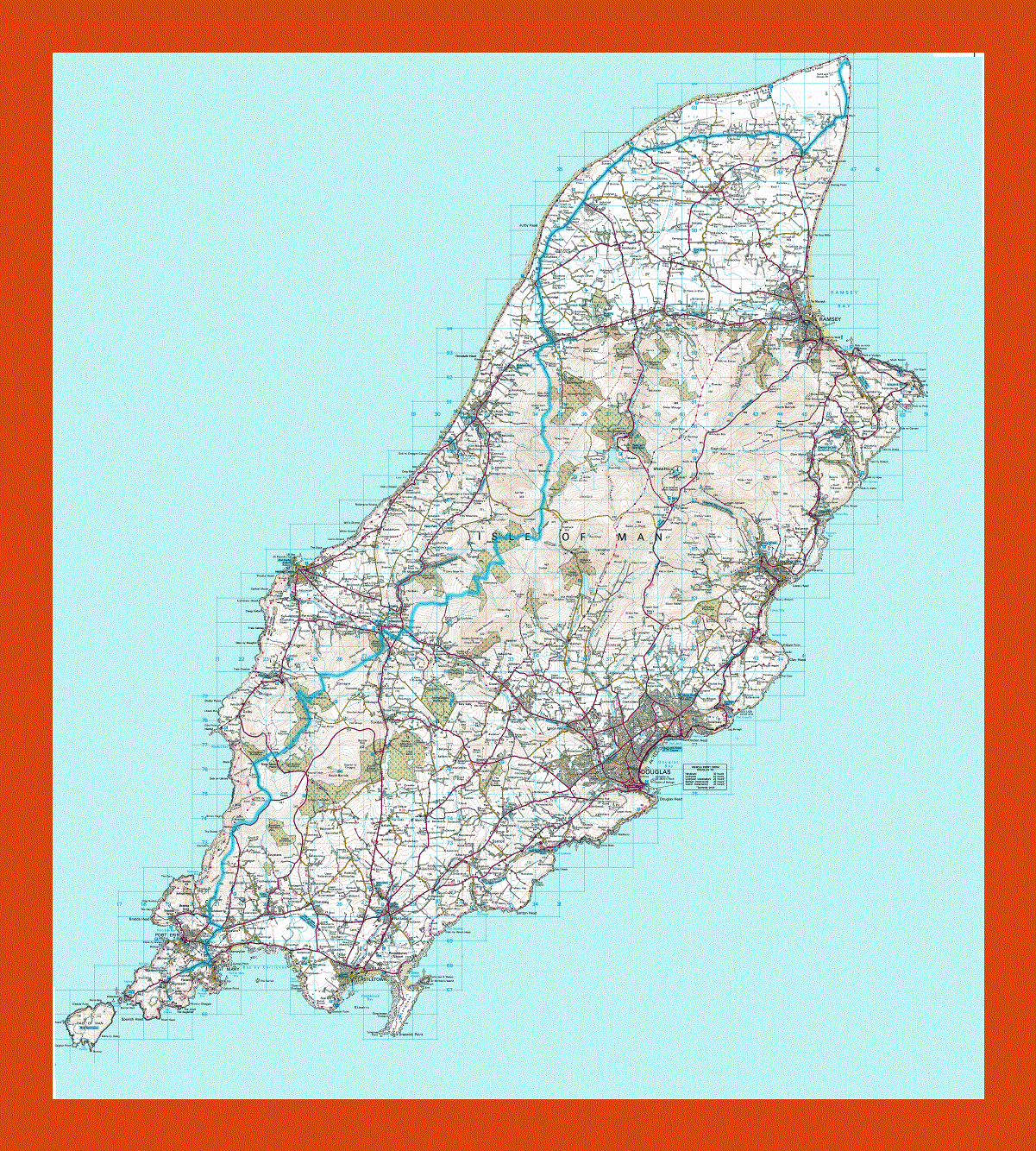 Topographical map of Isle of Man