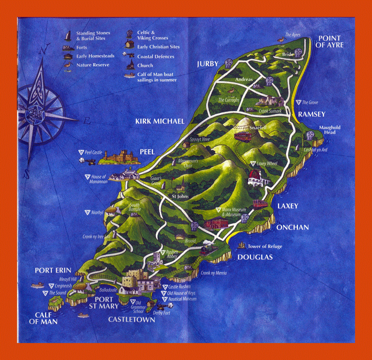 Tourist illustrated map of Isle of Man