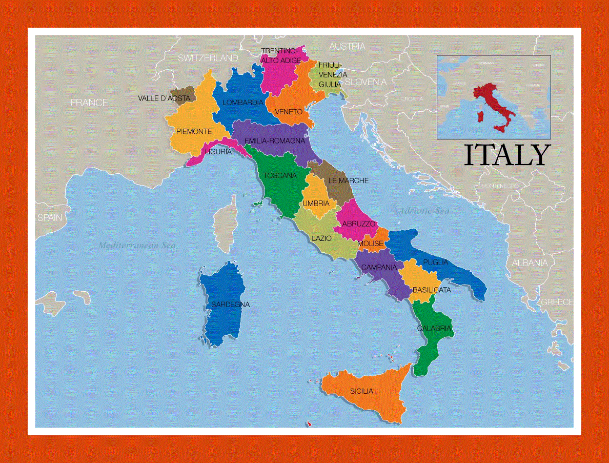 Map of Wine Regions of Italy