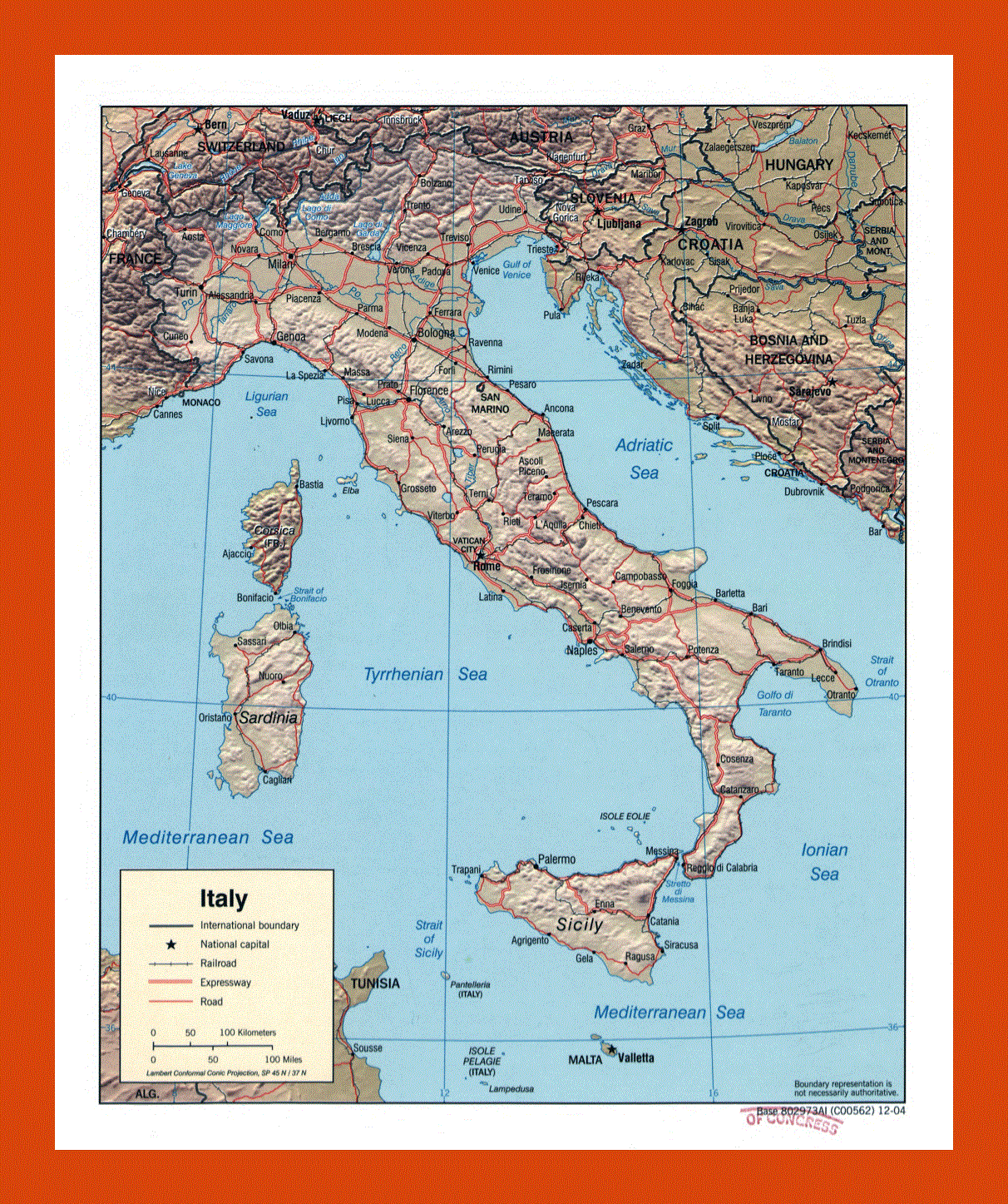 Political map of Italy - 2004