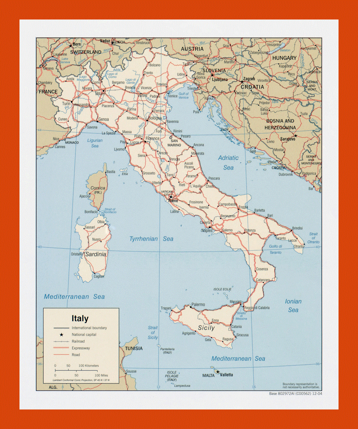 Political map of Italy - 2004