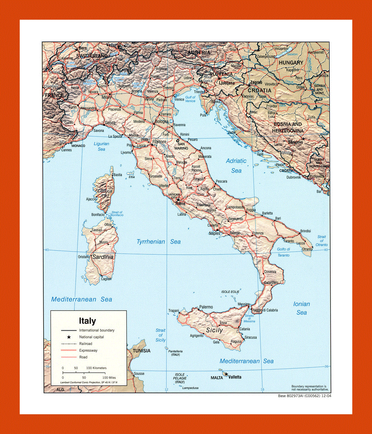 Political map of Italy - 2004
