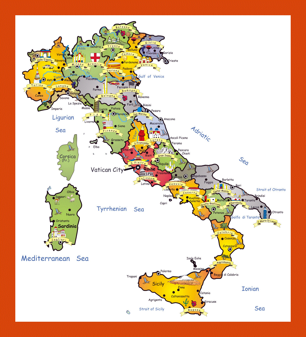 Tourist map of Italy