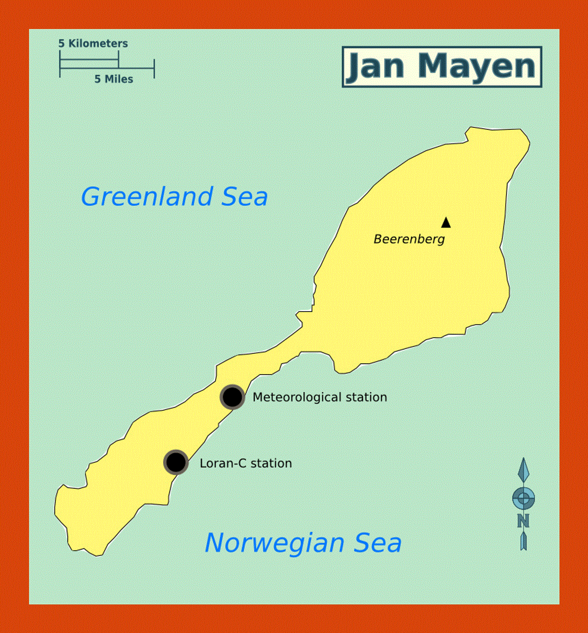 Map of Jan Mayen island