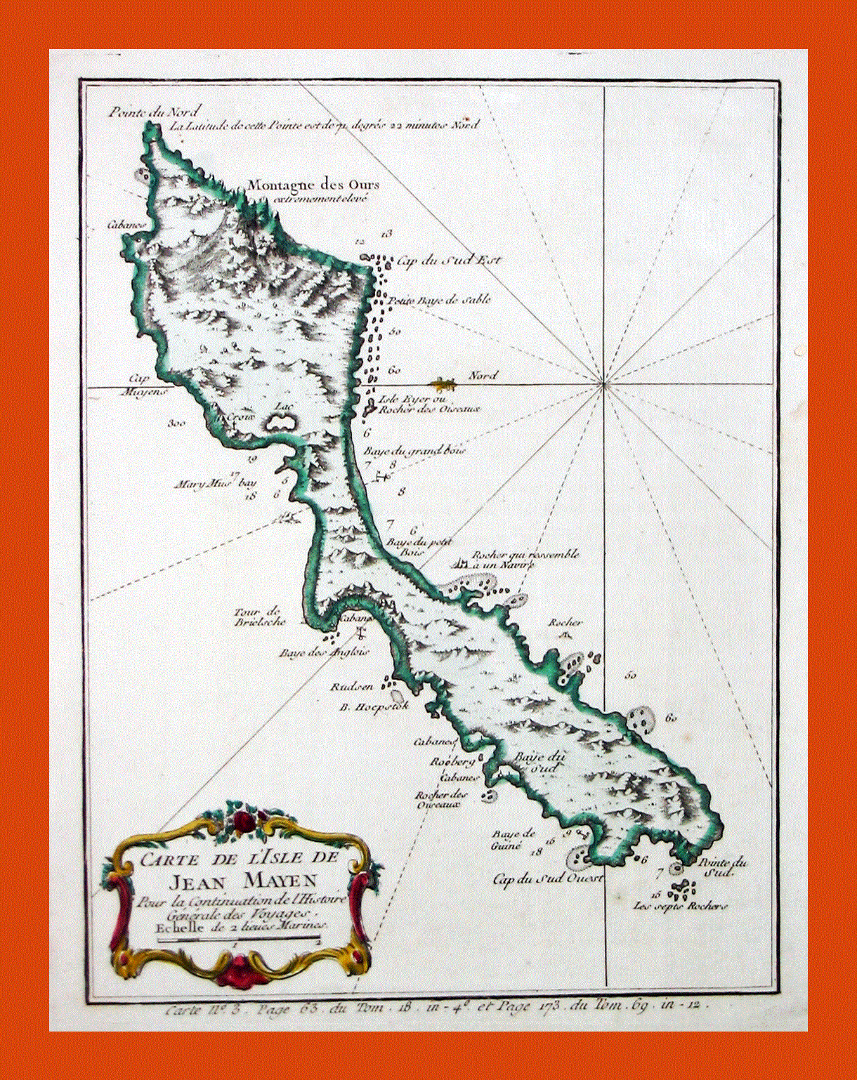 Old map of Jan Mayen island