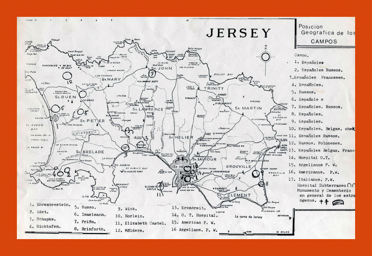 Old map of Jersey - 1943