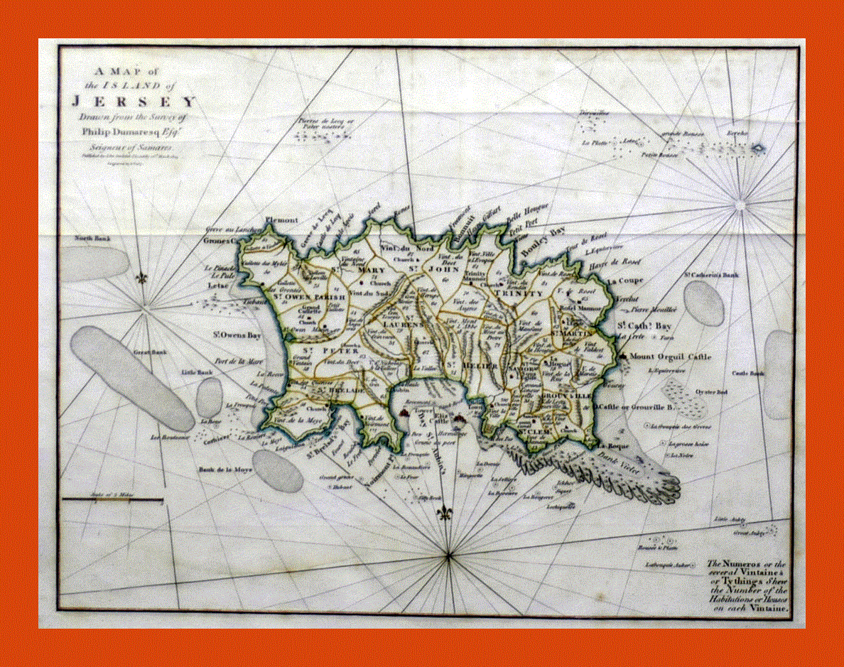 Old map of Jersey