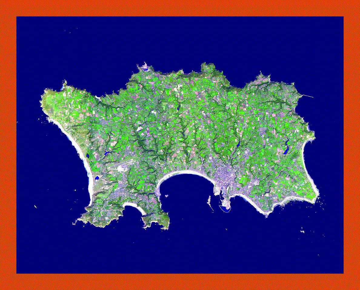 Satellite map of Jersey